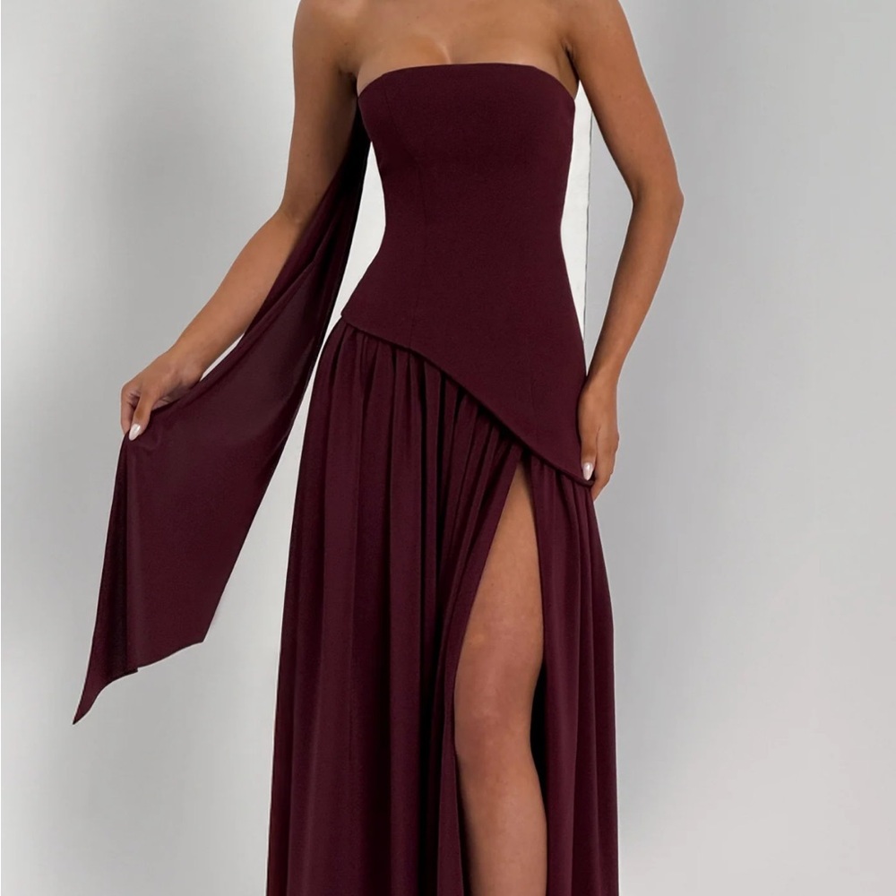 Babyboo Strapless Burgundy Evening Gown medium